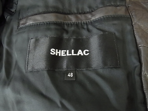 実際に弊社で買取させて頂いたSHELLAC/シェラック レザーダウンジャケット ブラウン/48の画像 2枚目