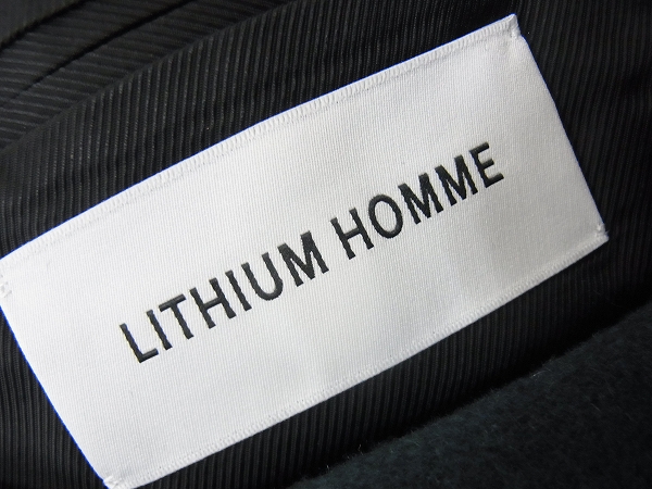 実際に弊社で買取させて頂いたLITHIUM HOMME/リチウムオム 比翼ウールチェスターコート/46の画像 3枚目