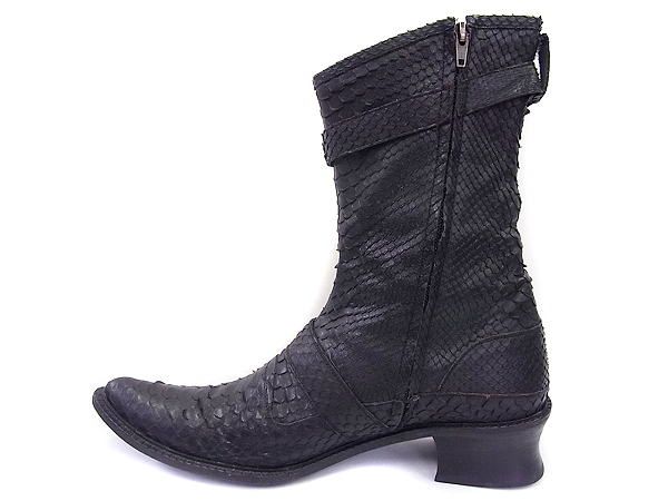 実際に弊社で買取させて頂いたアルフレッドバニスター パイソン/レザーシューズ ブラック 43の画像 3枚目