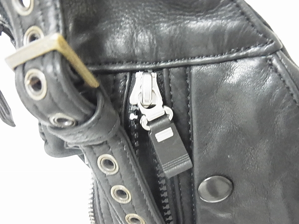 実際に弊社で買取させて頂いたLGB/ルグランブルー レザー サハラベスト ブラック hyde着の画像 7枚目