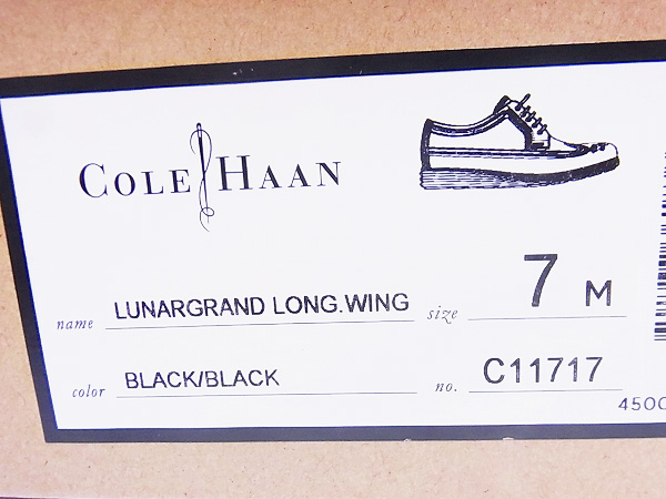 実際に弊社で買取させて頂いたCOLE HAAN/コールハーン LUNARGRAND LONG.WING C11717 黒/7の画像 8枚目