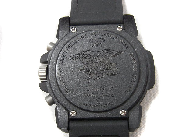 実際に弊社で買取させて頂いたLUMINOX/ルミノックス ネイビーシリーズ 腕時計 黒×白/3080の画像 2枚目