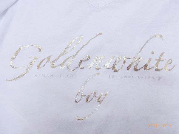 実際に弊社で買取させて頂いたARMANI JEANS/アルマーニジーンズ VネックTシャツ ホワイト/Mの画像 3枚目