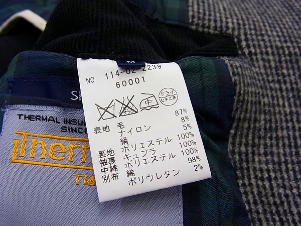 実際に弊社で買取させて頂いたシップス×Thermoreコラボ ウールPコート メルトン グレー系/Mの画像 3枚目