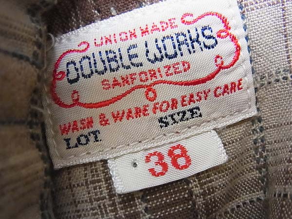 実際に弊社で買取させて頂いたDOUBLEWORKS/ダブルワークス チェック/ウエスタンシャツ 38の画像 2枚目