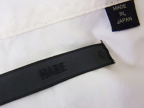 実際に弊社で買取させて頂いたHARE/ハレ 胸ポケット付き七分袖コットンシャツ 無地/白 Lの画像 2枚目