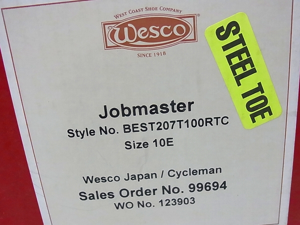 実際に弊社で買取させて頂いたWESCO/ウエスコ ジョブマスター レースアップブーツ/10E の画像 9枚目