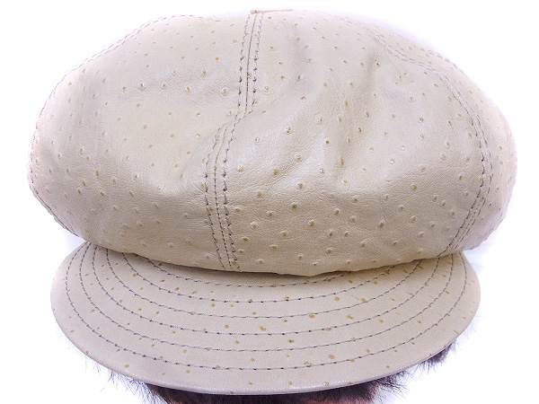 実際に弊社で買取させて頂いたBorsalino/ボルサリーノ オーストリッチ　レザーハンチング/Mの画像 1枚目