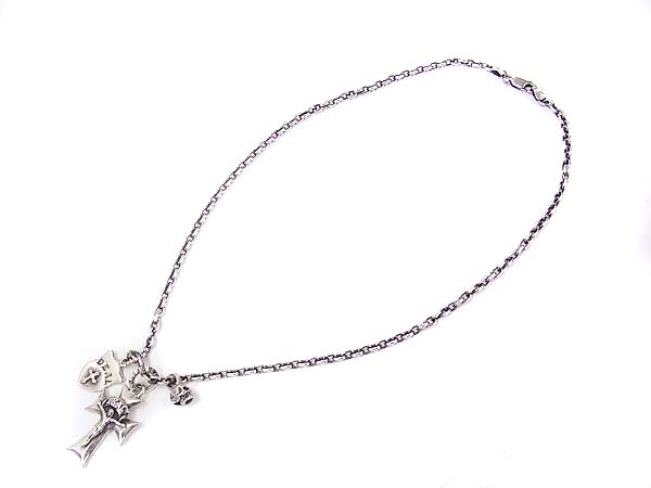 実際に弊社で買取させて頂いたディールデザイン 3set クロス&スカル シルバーネックレスの画像 1枚目