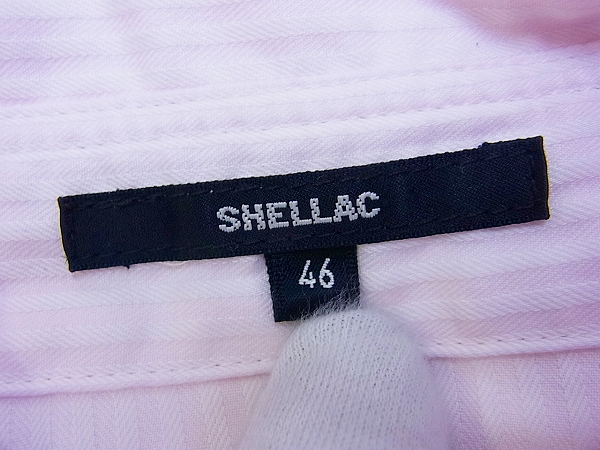 実際に弊社で買取させて頂いたSHELLAC/シェラック 七分丈 ストライプシャツ ピンク/46の画像 2枚目