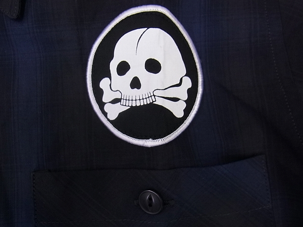 実際に弊社で買取させて頂いた【未使用】バウンティーハンター チェック半袖シャツ 黒青/Lの画像 6枚目