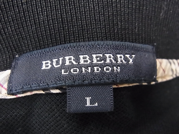 実際に弊社で買取させて頂いたBURBERRY LONDON/バーバリーロンドン ポロシャツ ブラック/Lの画像 2枚目
