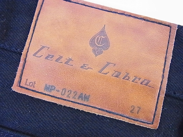 実際に弊社で買取させて頂いたCELT&COBRA/ケルト&コブラ ポケットレザーブラックデニム/27の画像 2枚目