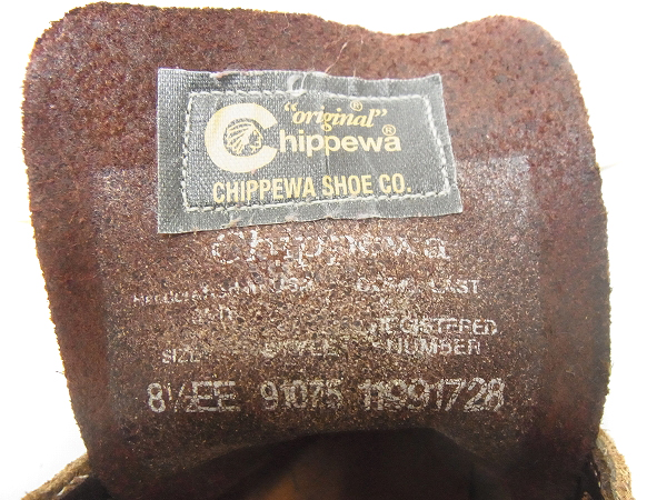 実際に弊社で買取させて頂いたCHIPPEWA モンキーブーツ コードバン/スエード91075/8.5EEの画像 4枚目