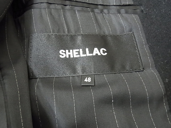 実際に弊社で買取させて頂いたSHELLAC/シェラック ウール/チェスターコート ブラック/48の画像 2枚目