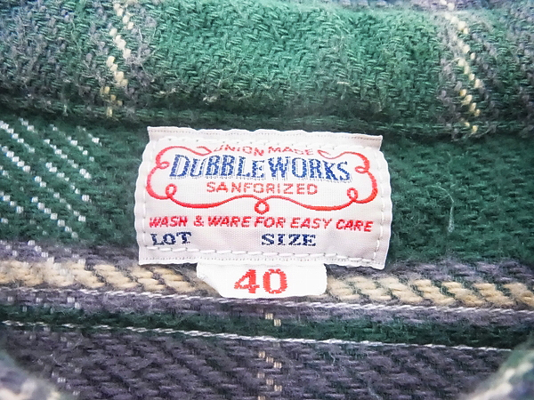 実際に弊社で買取させて頂いたDubbleworks/ダブルワークス チェック柄 ヘビーネルシャツ 40の画像 2枚目