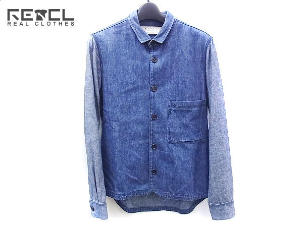 実際に弊社で買取させて頂いたMARNI/マルニ 切替デニムシャツジャケット インディゴ/XS
