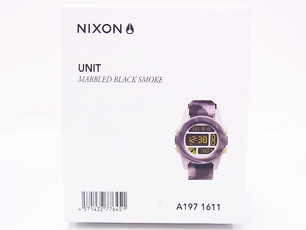 実際に弊社で買取させて頂いたNIXON/ニクソン UNIT MARBLED BLACK SMOKE 腕時計 A1971611の画像 7枚目