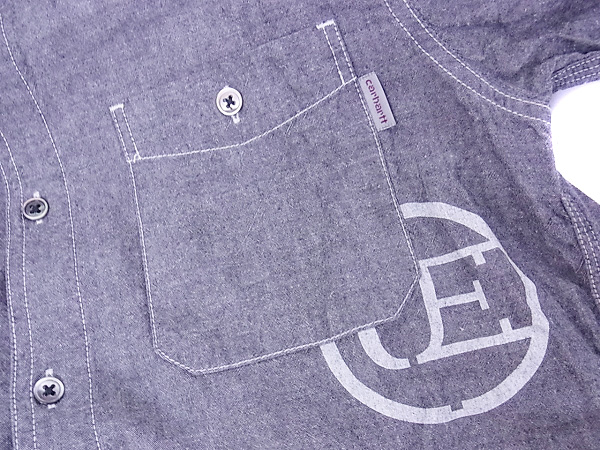 実際に弊社で買取させて頂いたuniform experiment×carhartt L/S ワークシャツ グレー/2の画像 4枚目