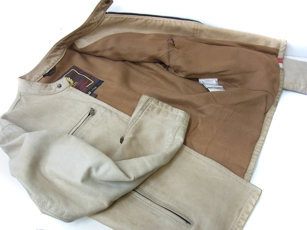 実際に弊社で買取させて頂いたBELSTAFF/ベルスタッフ GOLD カウレザーシングルライダース/Sの画像 6枚目