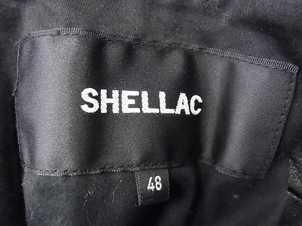 実際に弊社で買取させて頂いたSHELLAC/シェラック ノーカラーライダースジャケット 48の画像 4枚目