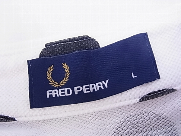 実際に弊社で買取させて頂いたFRED PERRY/フレッドペリー 大粒ドット柄半袖ポロシャツ 白黒/Lの画像 2枚目