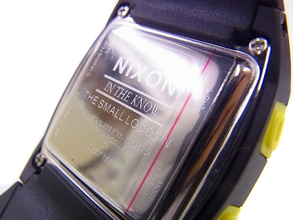 実際に弊社で買取させて頂いたNIXON/ニクソン Small Lodown ALL BLACK/LIME 腕時計 A498603の画像 6枚目