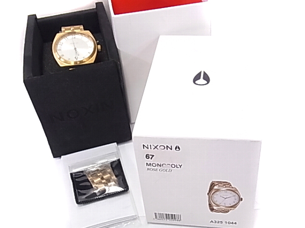 実際に弊社で買取させて頂いたNIXON/ニクソン MONOPOLY/モノポリー Rose Gold腕時計A325-1044の画像 7枚目