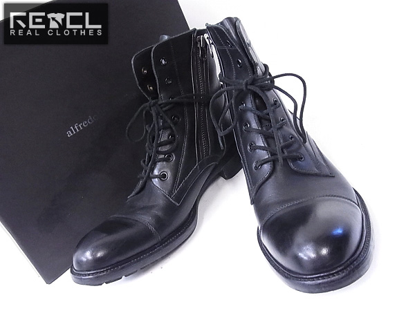 実際に弊社で買取させて頂いたアルフレッドバニスター サイドジップ/レザーブーツ 黒/41