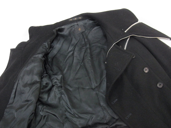 実際に弊社で買取させて頂いたato/アトウ アンゴラ混ショート変形ピーコート ブラック/48の画像 3枚目