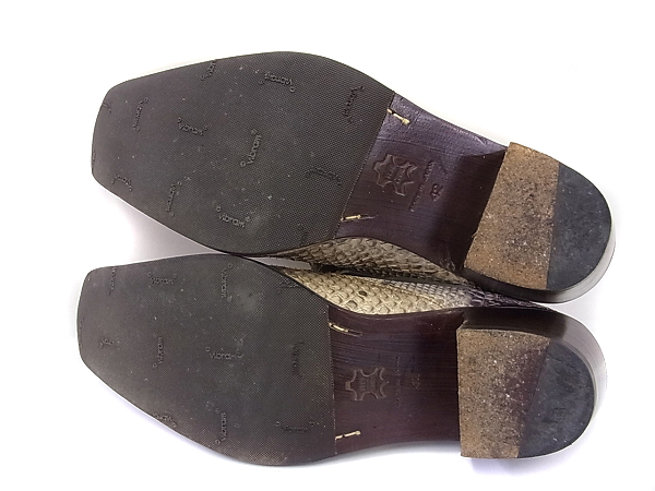 実際に弊社で買取させて頂いたアルフレッドバニスター パイソン/レザーシューズ 革 43の画像 2枚目