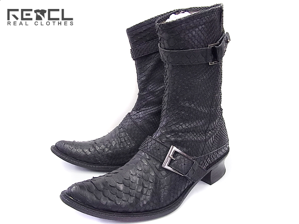 実際に弊社で買取させて頂いたアルフレッドバニスター パイソン/レザーシューズ ブラック 43