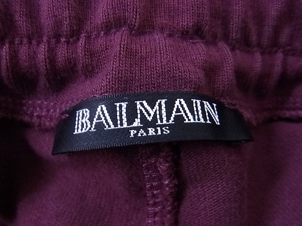 実際に弊社で買取させて頂いたBALMAIN/バルマン 15AW バイカースウェットパンツ レッド系/Sの画像 4枚目