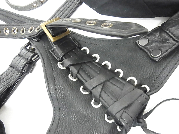 実際に弊社で買取させて頂いたLGB/ルグランブルー レザー サハラベスト ブラック hyde着の画像 5枚目