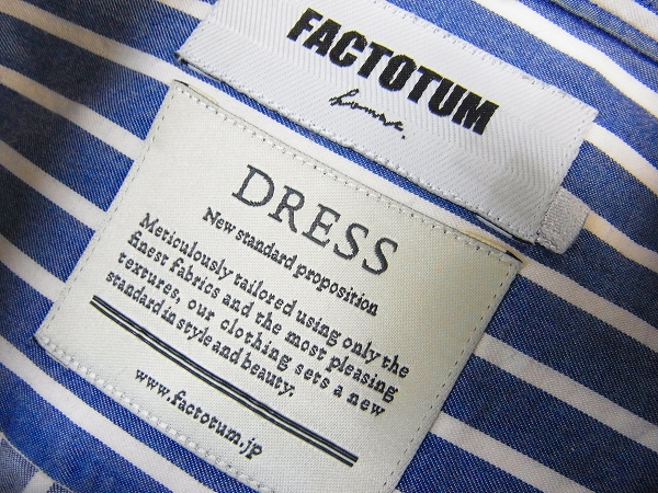 実際に弊社で買取させて頂いたFACTOTUM/ファクトタム 15SS Various Life BDドレスシャツ/46の画像 2枚目