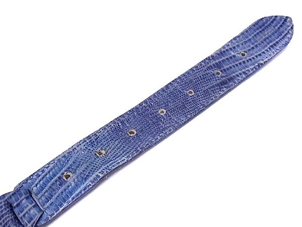 実際に弊社で買取させて頂いたEtro/エトロ　こま編みベルト パイソン柄 ブルー系 メンズの画像 3枚目