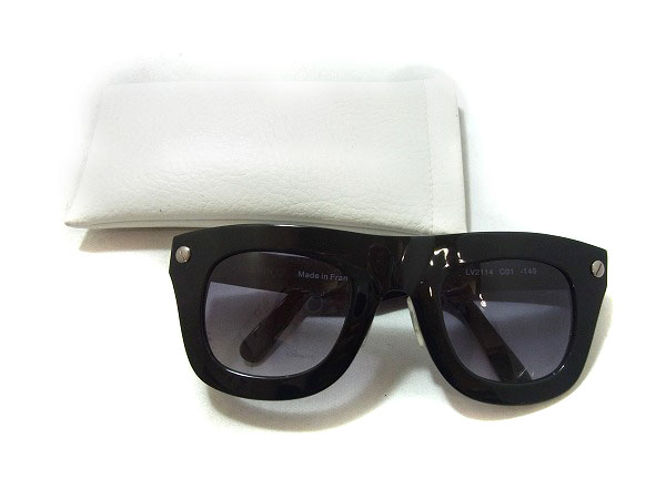 実際に弊社で買取させて頂いたLANVIN/ランバン カニエ着サングラス セルフレーム 黒/LV2114の画像 7枚目