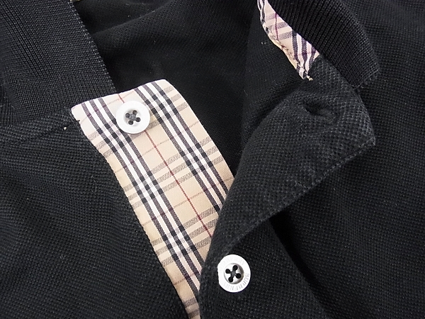 実際に弊社で買取させて頂いたBURBERRY LONDON/バーバリーロンドン ポロシャツ ブラック/Lの画像 7枚目