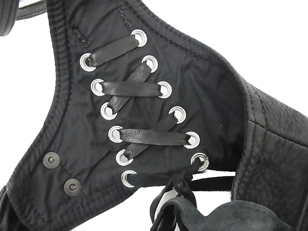 実際に弊社で買取させて頂いたLGB/ルグランブルー レザー サハラベスト ブラック hyde着の画像 6枚目