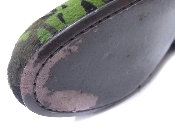 実際に弊社で買取させて頂いたJIMMY CHOO/ジミーチュウ カモ柄オペラ/ハラコレザーシューズ41の画像 8枚目