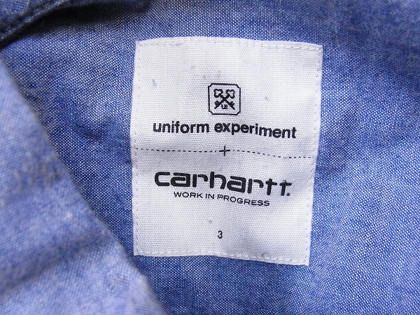 実際に弊社で買取させて頂いたuniform experiment×carhartt シャンブレーシャツ 13SS/3の画像 2枚目
