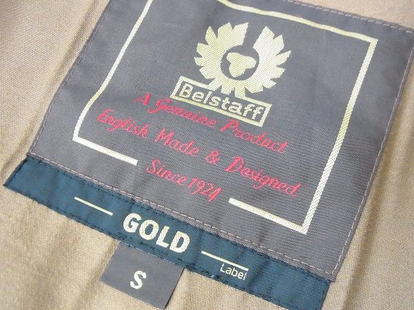 実際に弊社で買取させて頂いたBELSTAFF/ベルスタッフ GOLD カウレザーシングルライダース/Sの画像 3枚目