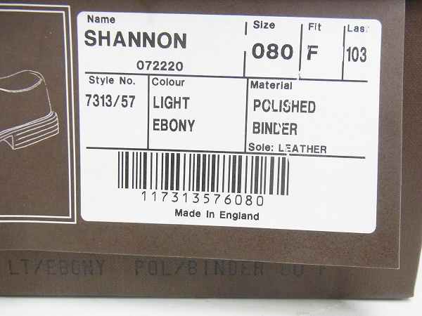 実際に弊社で買取させて頂いたChurchs/チャーチ SHANNON プレーントゥ カーフ レザー/80Fの画像 1枚目