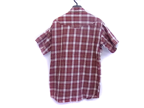 実際に弊社で買取させて頂いたDubbleworks/ダブルワークス チェック柄半袖シャツ 赤 38の画像 1枚目