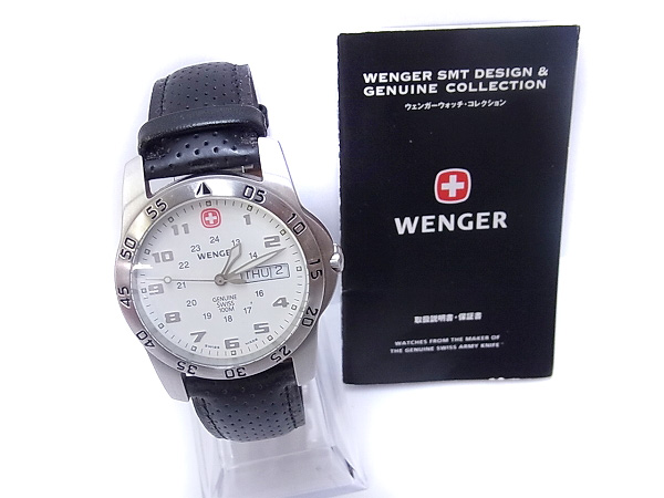 実際に弊社で買取させて頂いたWENGER/ウェンガー クォーツ腕時計 シルバー×ブラック/72550の画像 6枚目