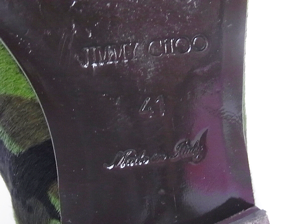 実際に弊社で買取させて頂いたJIMMY CHOO/ジミーチュウ カモ柄オペラ/ハラコレザーシューズ41の画像 6枚目
