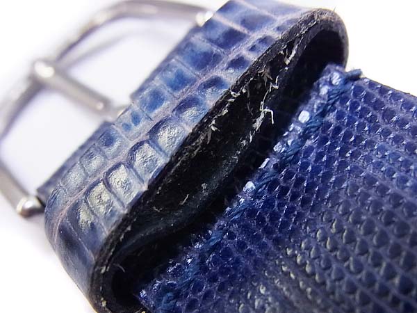 実際に弊社で買取させて頂いたEtro/エトロ　こま編みベルト パイソン柄 ブルー系 メンズの画像 2枚目