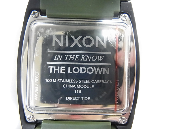 実際に弊社で買取させて頂いたNIXON/ニクソン LODOWN ローダウン 腕時計 A530-1042 黒緑の画像 6枚目
