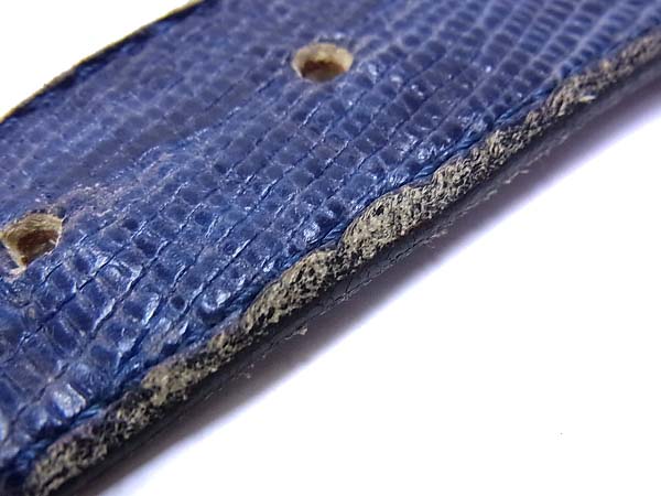 実際に弊社で買取させて頂いたEtro/エトロ　こま編みベルト パイソン柄 ブルー系 メンズの画像 4枚目
