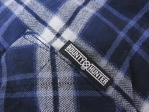 実際に弊社で買取させて頂いた[未使用]B×H/バウンティーハンター 半袖チェックシャツ青×白/Lの画像 5枚目